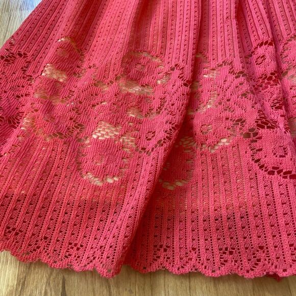 Free People hot pink lace-like patterned dress - Picture 6 of 6